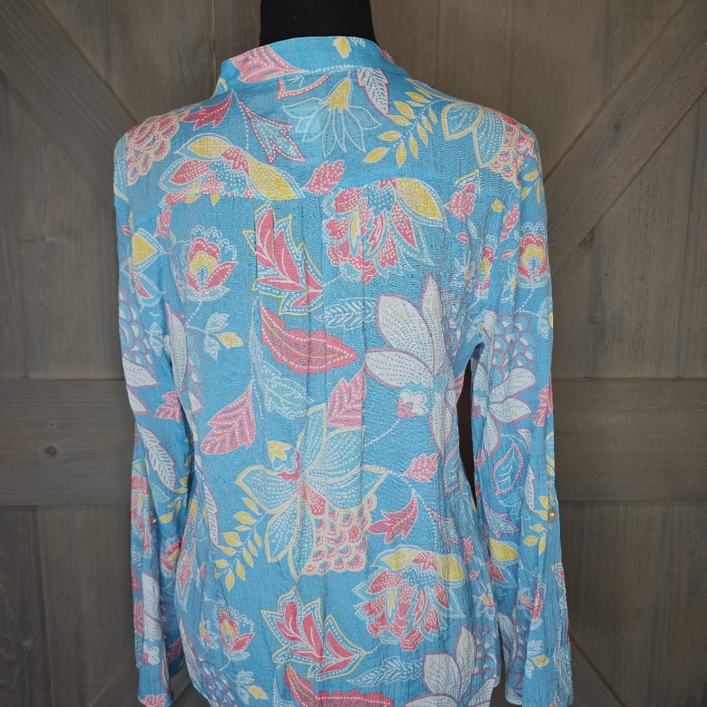 Ruby Rd Floral Button Down Blouse sz PM - Picture 2 of 4
